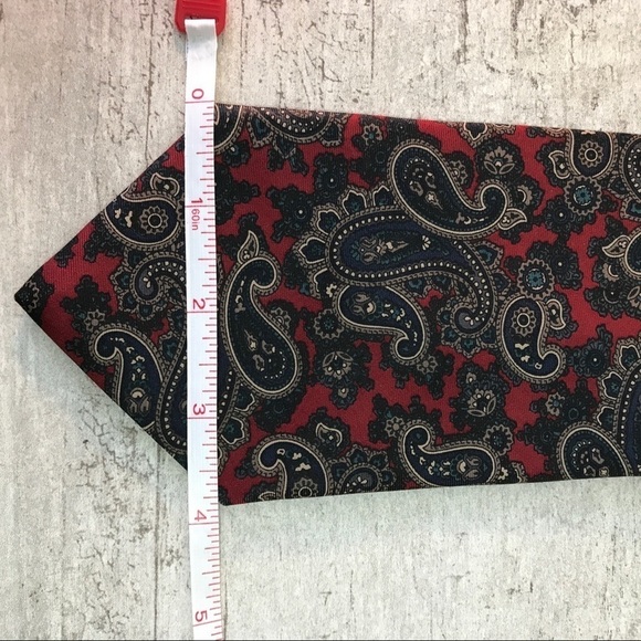 Paisley Silk Tie Bert Pulitzer Navy Red - Picture 6 of 7